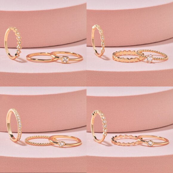 Charmed Aroma Wildest Dreams - 3 piece Boho ring collection, size 6 - Picture 3 of 4